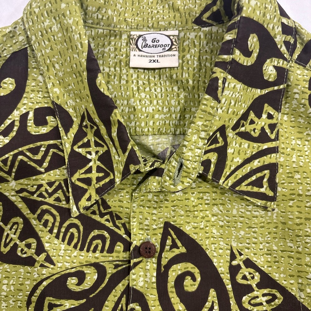 Go Barefoot Olive Tribal Print Shirt